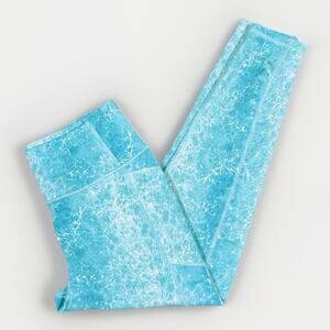 Victoria’s Secret On Point Flow Leggings L 12 Aqua Marble High Rise Pocket